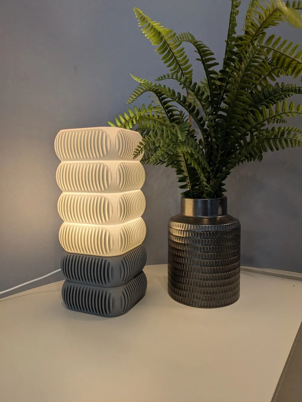 LovyHomy - Dalga Desen Minimalist Lamba, Masa Aydınlatması